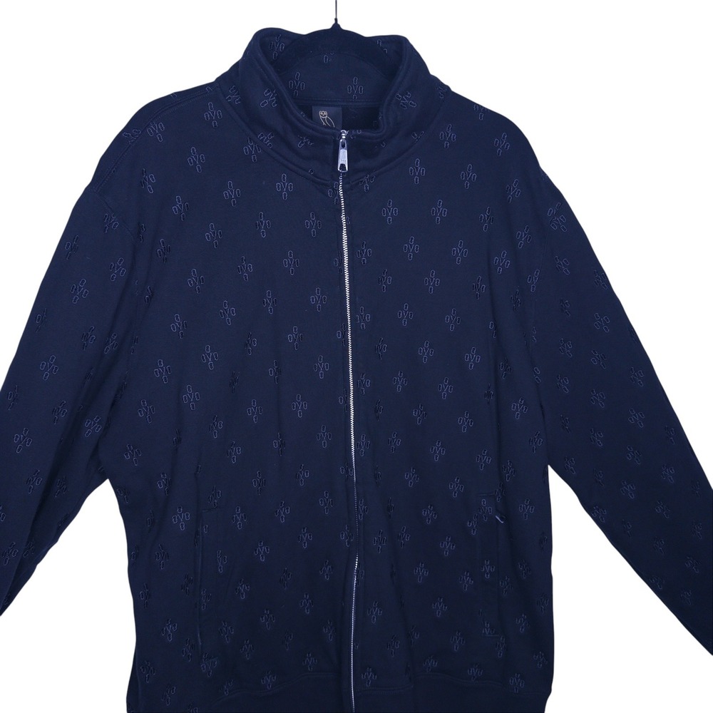 OVO Octobers Very Own Monogram Full Zip Track Jacket Black Men's Size XXL